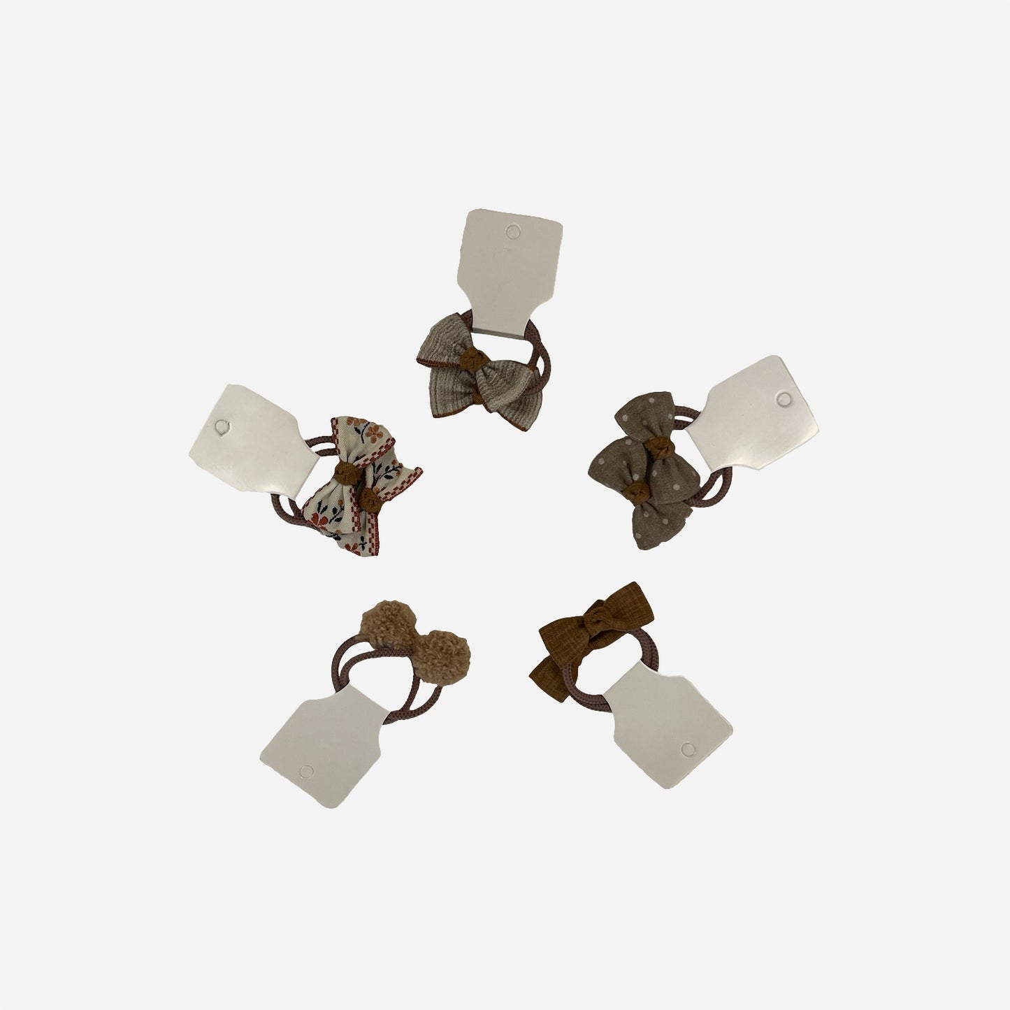 Neutral Bow Hair Tie Set