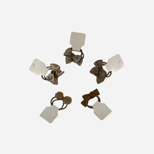 Neutral Bow Hair Tie Set