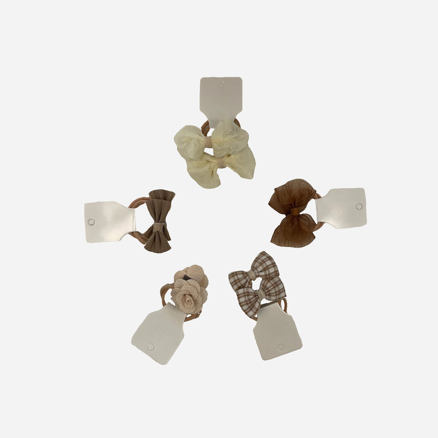 Neutral Bow Hair Tie Set